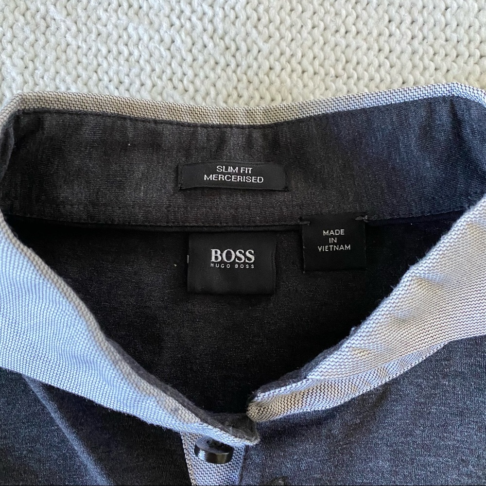 HUGO BOSS Charcoal Gray Polo Shirt